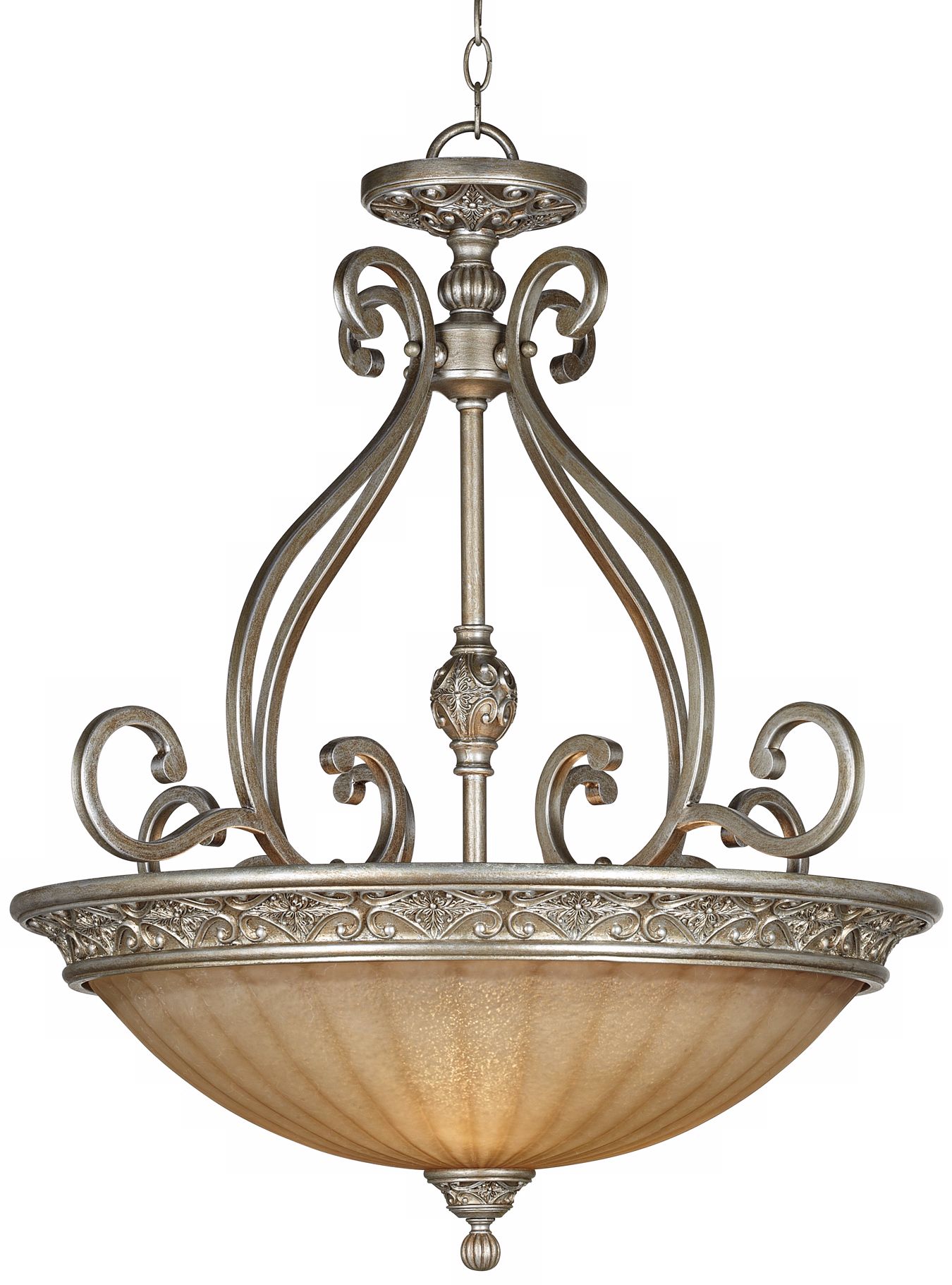 Kathy Ireland Sterling Estate 27" Wide Silver Pendant Light