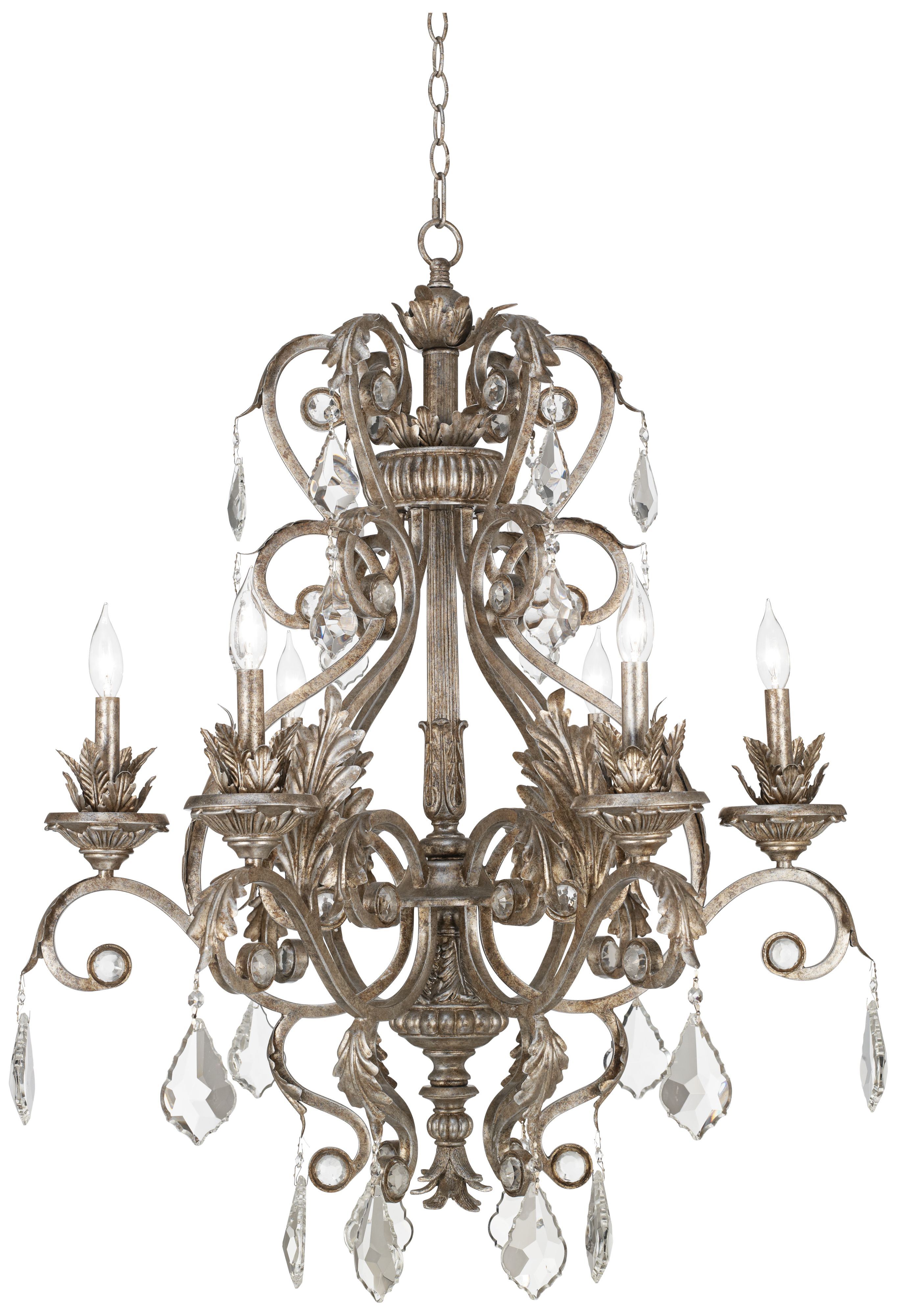 Kathy Ireland 30" Wide Metallic Silver Chandelier