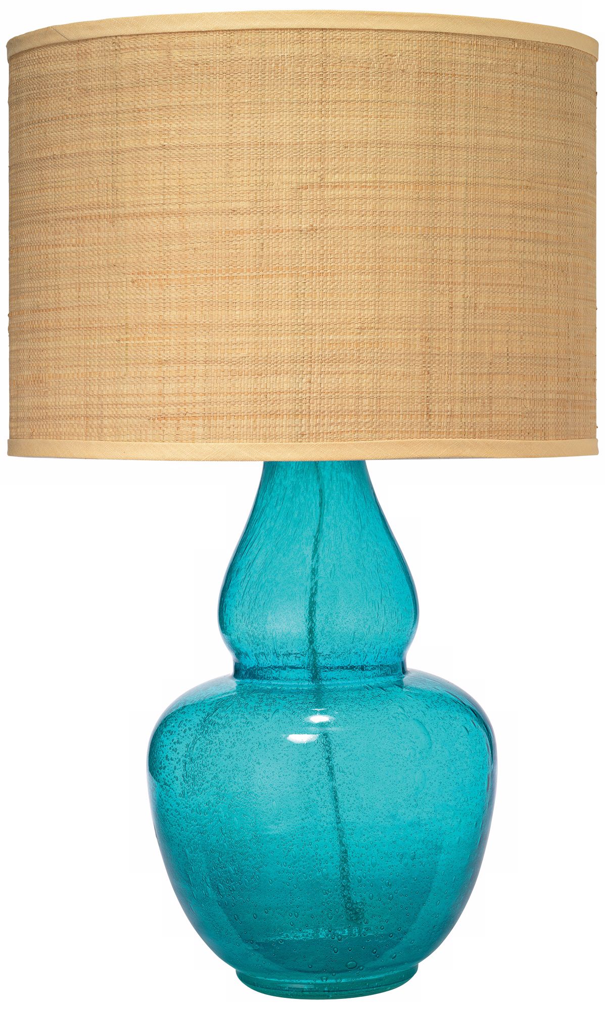 Jamie Young Gourd Aqua Seeded Glass Table Lamp