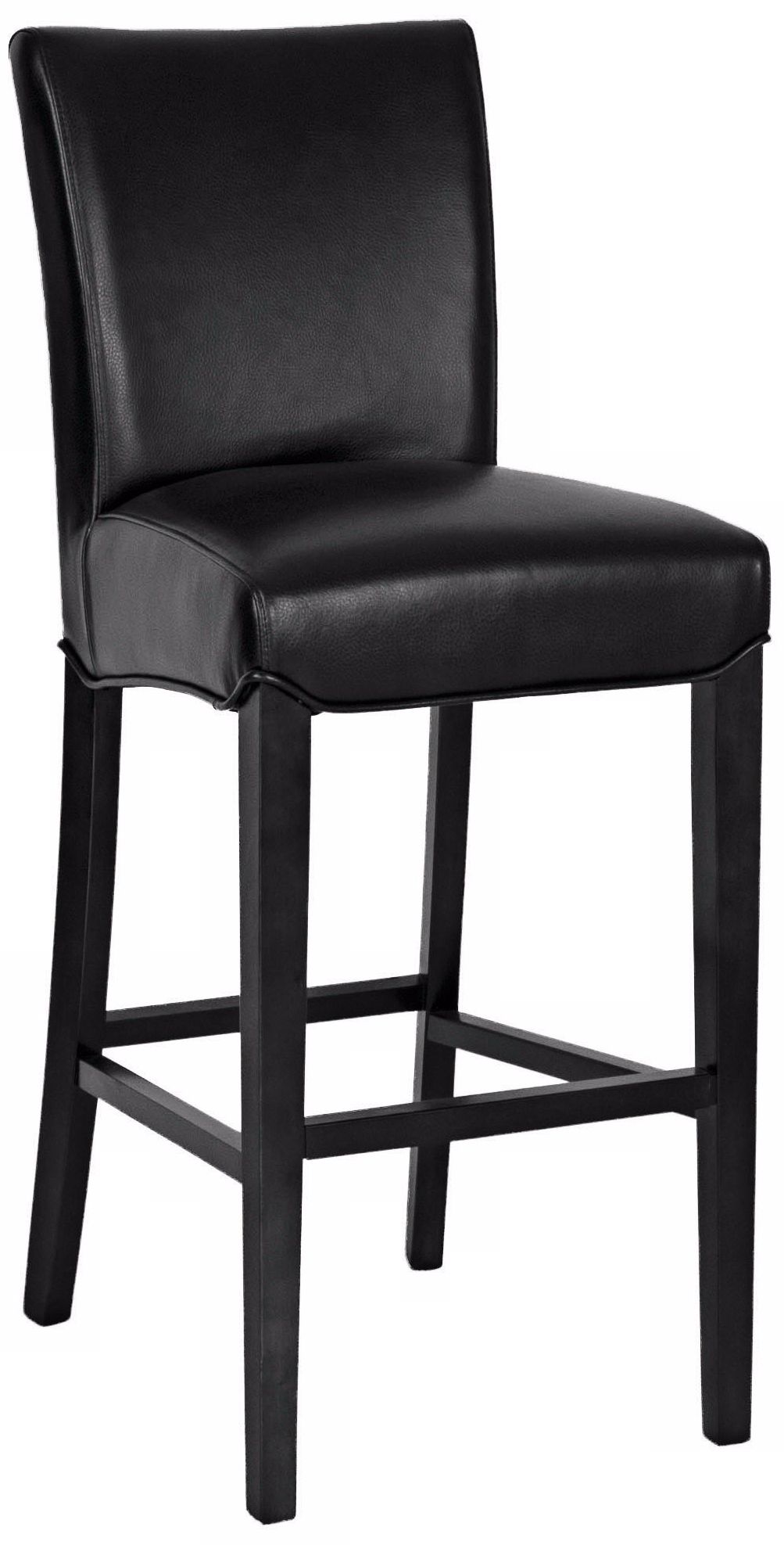 London Bicast Leather 26" High Black Counter Stool