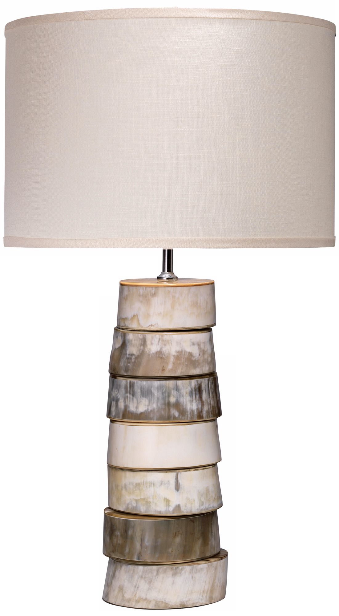 Jamie Young Stone Linen Shade Stacked Horn Table Lamp
