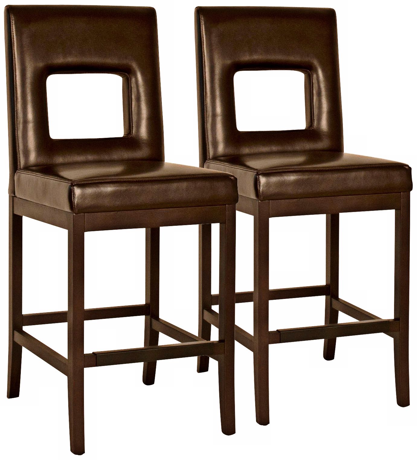 Window 26" High Mocha Bicast Leather Counter Stool