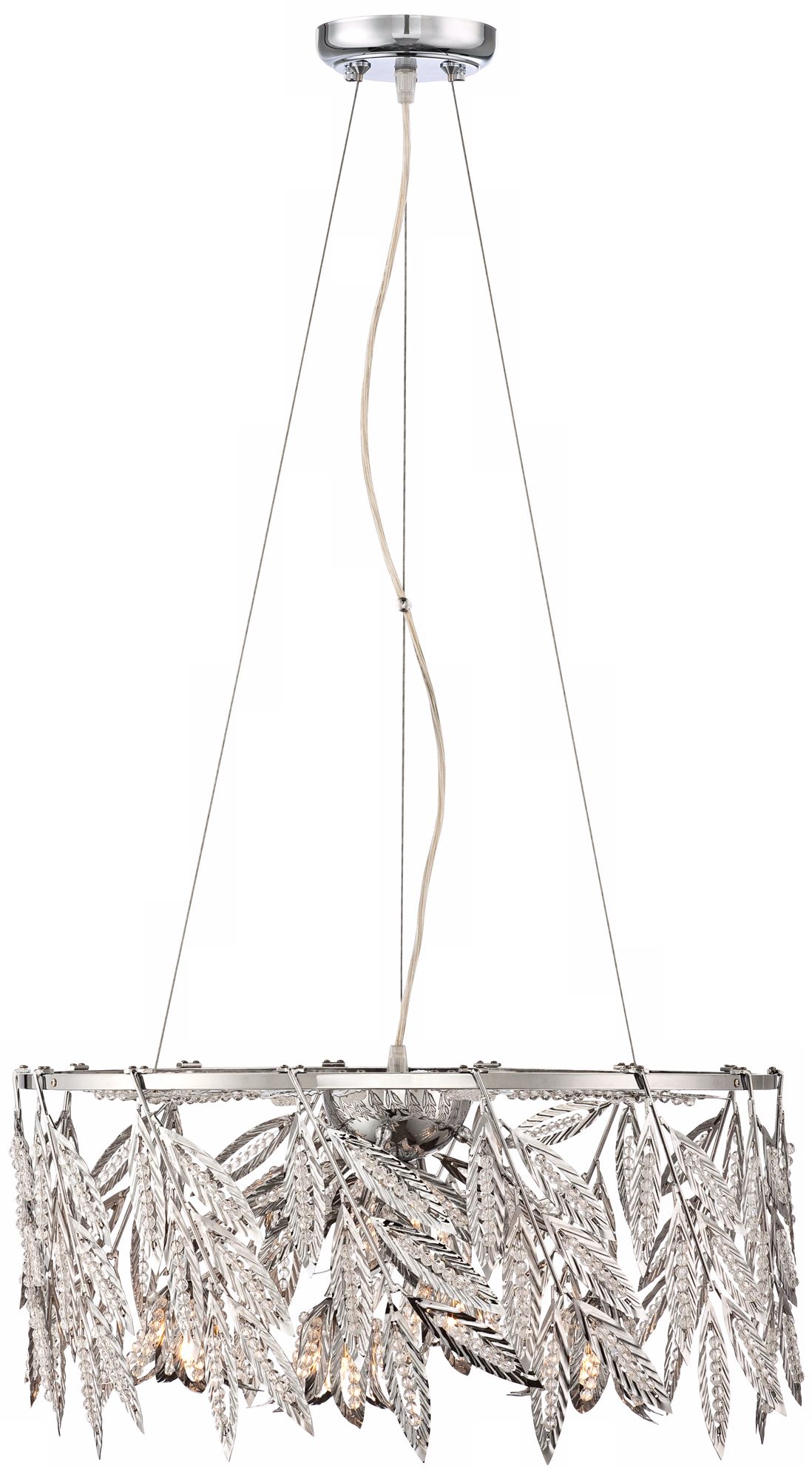 Possini Euro Leafy 20" Wide Chrome Pendant Light