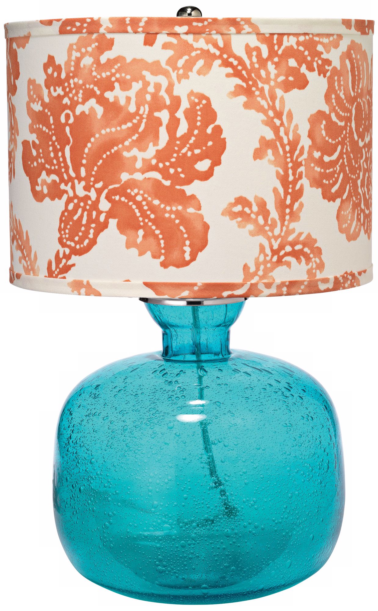 Jamie Young Jug Aqua Seeded Glass Table Lamp