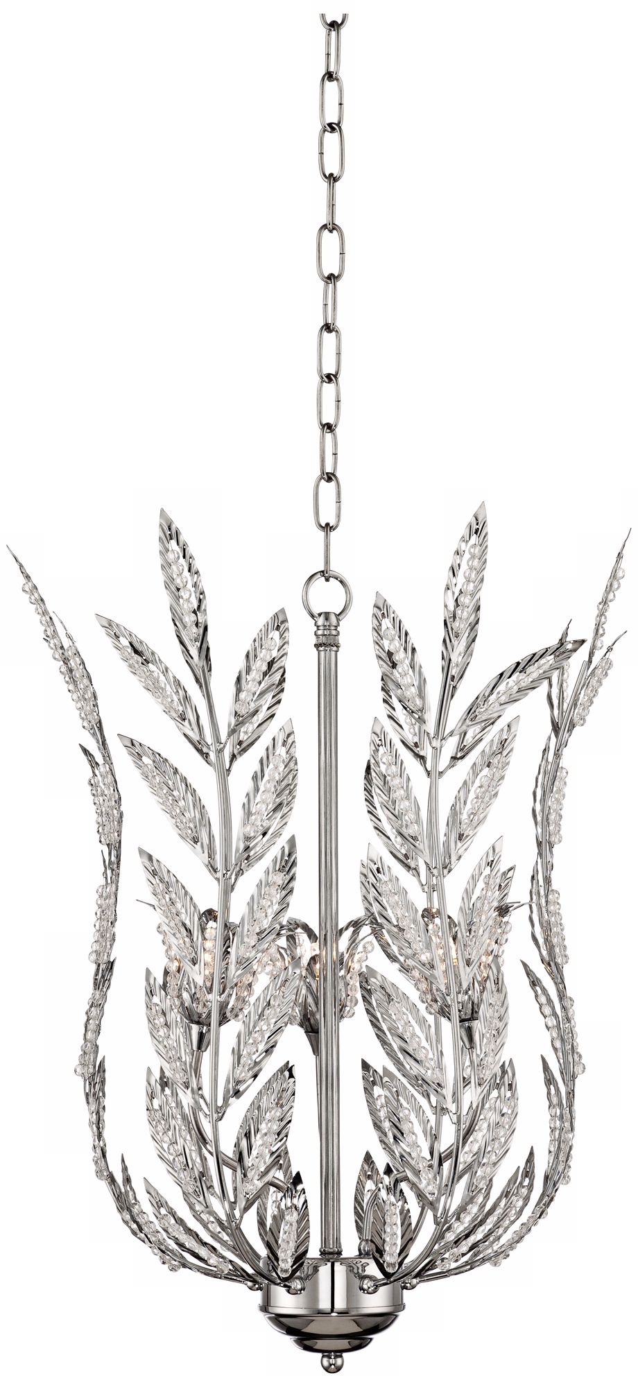 Possini Euro Leafy 18" Wide Chrome Pendant Light