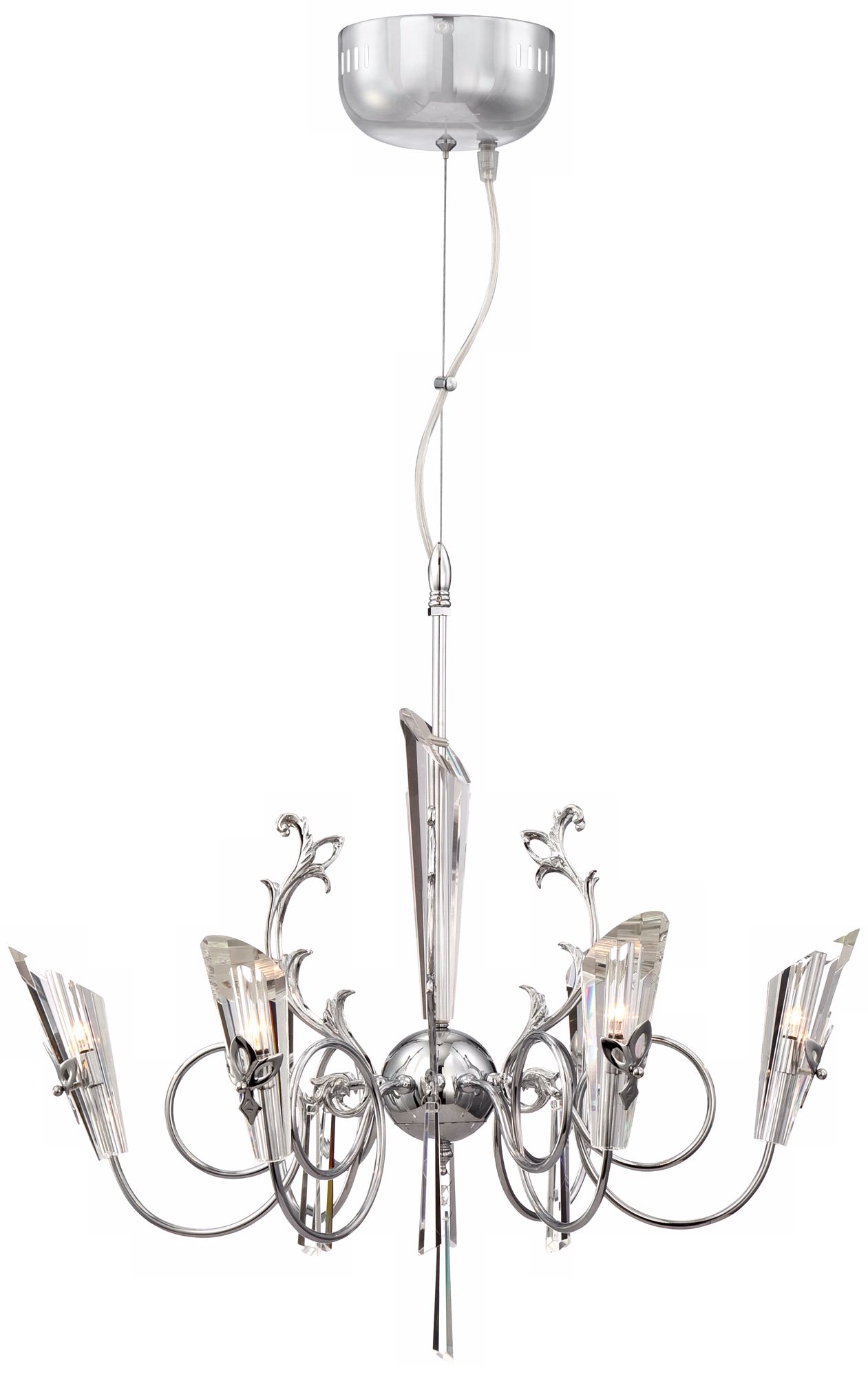 Possini Euro Crystal Rod 23" Wide Chrome Pendant Light