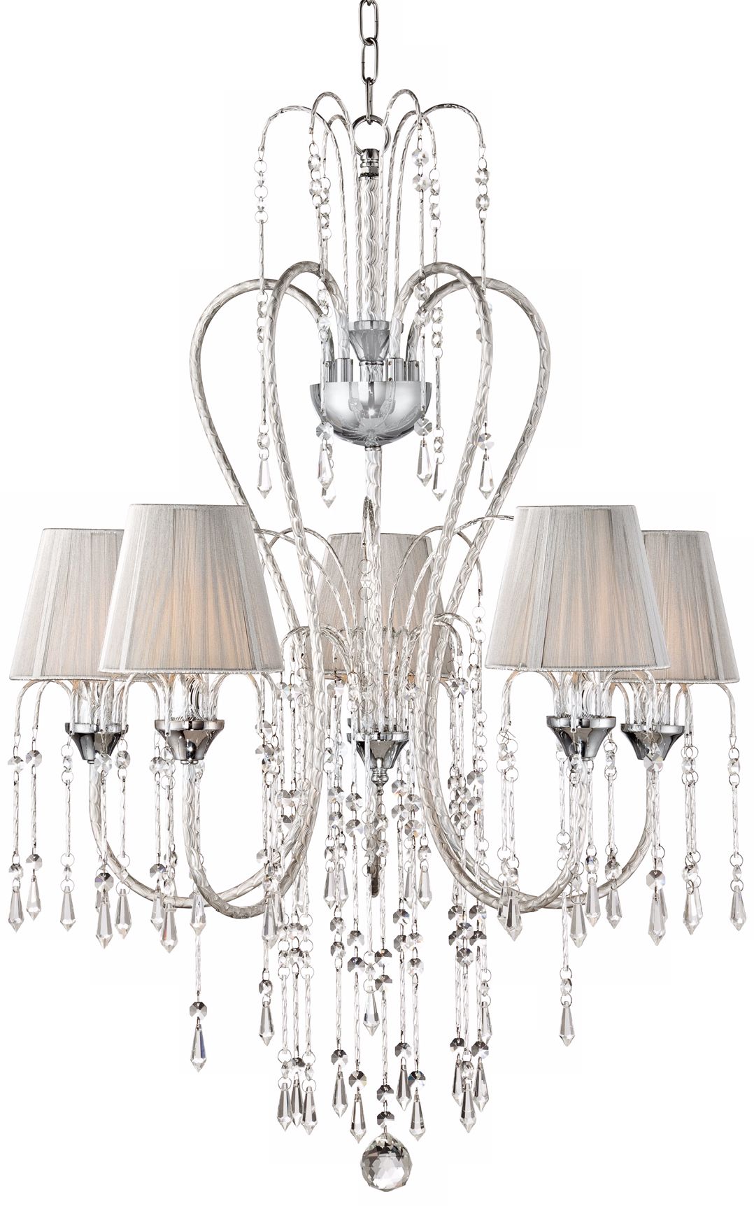 Crystal Rain Collection 25" Wide Chrome Pendant Light