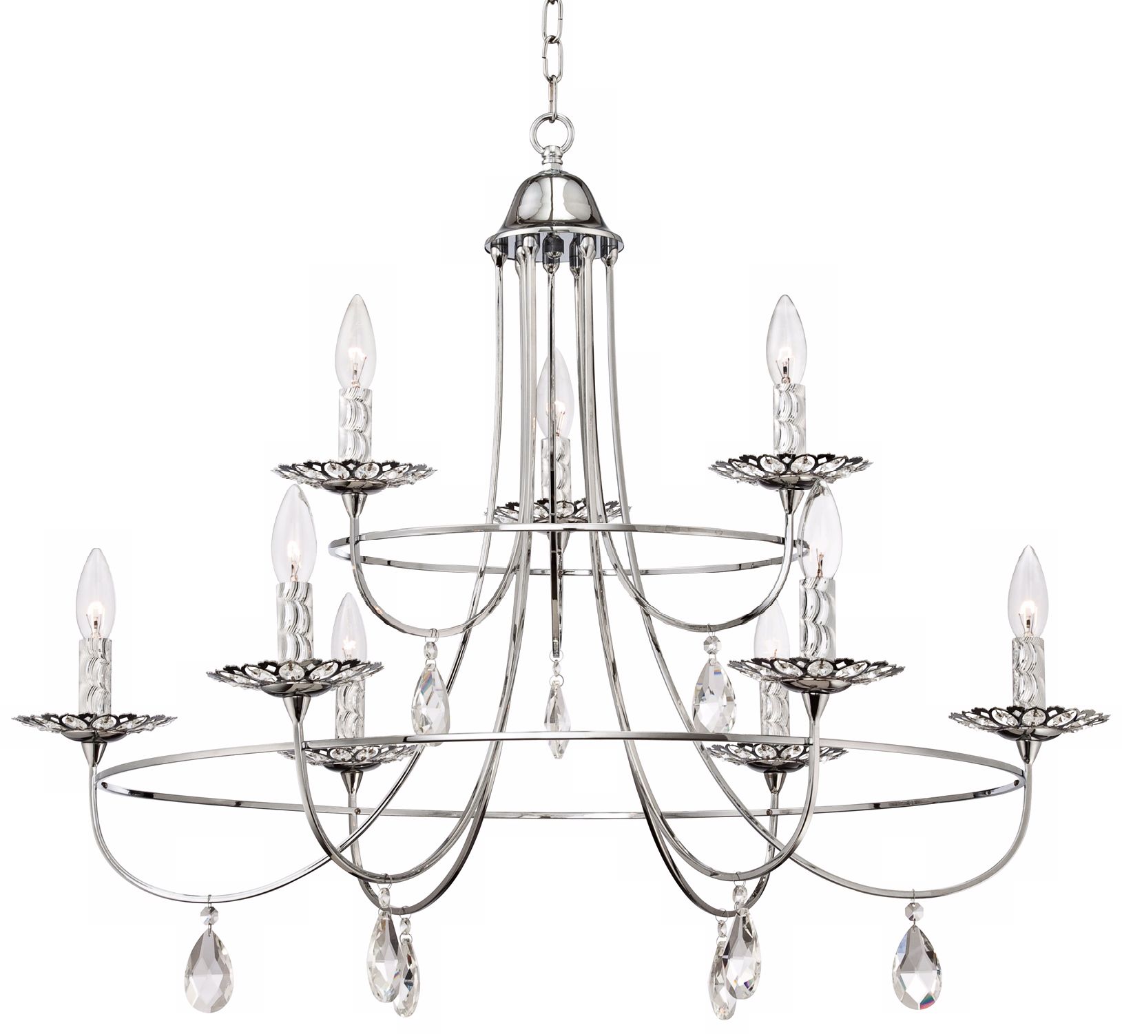 Possini Euro Design 33" Wide Crystal Drops Chandelier