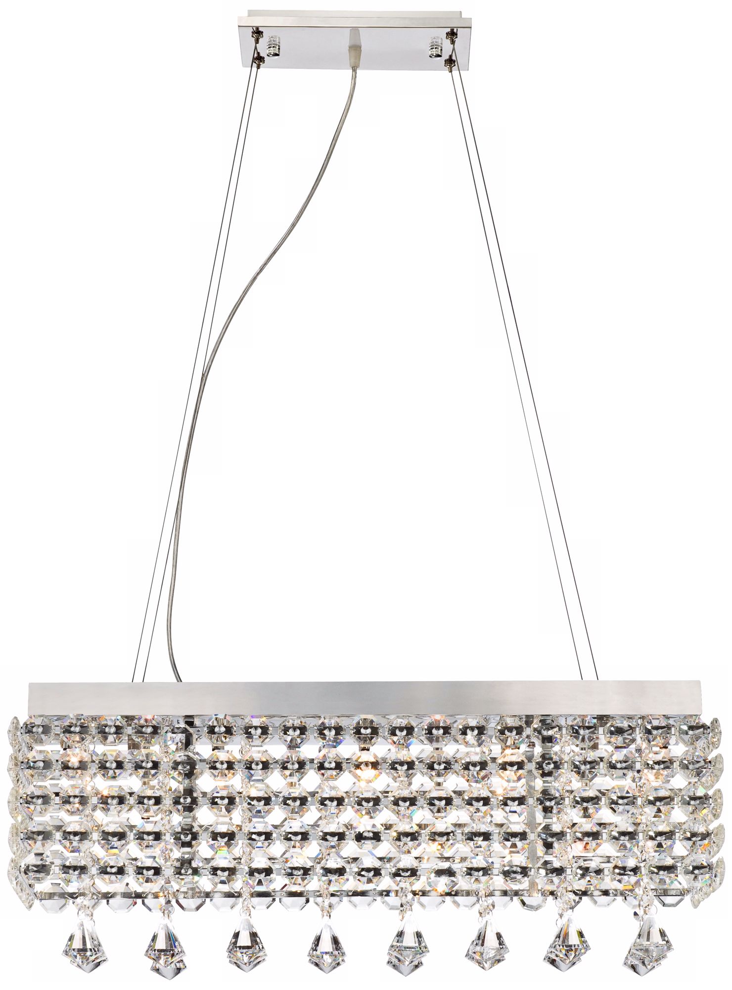 Clear Crystal Beaded Rectangle 27" Wide Crystal Chandelier