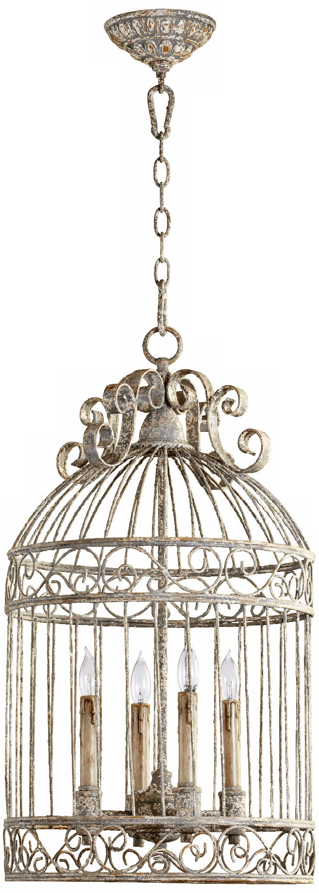 Quorum Birdcage 4-Light 15" Manchester Grey Pendant Light