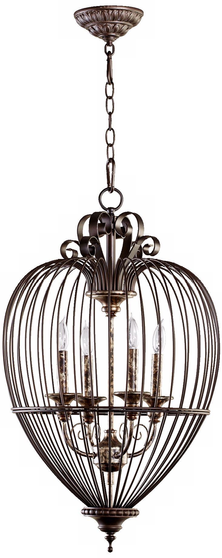 Quorum Birdcage 4-Light 17" Wide Oiled Bronze Pendant Light