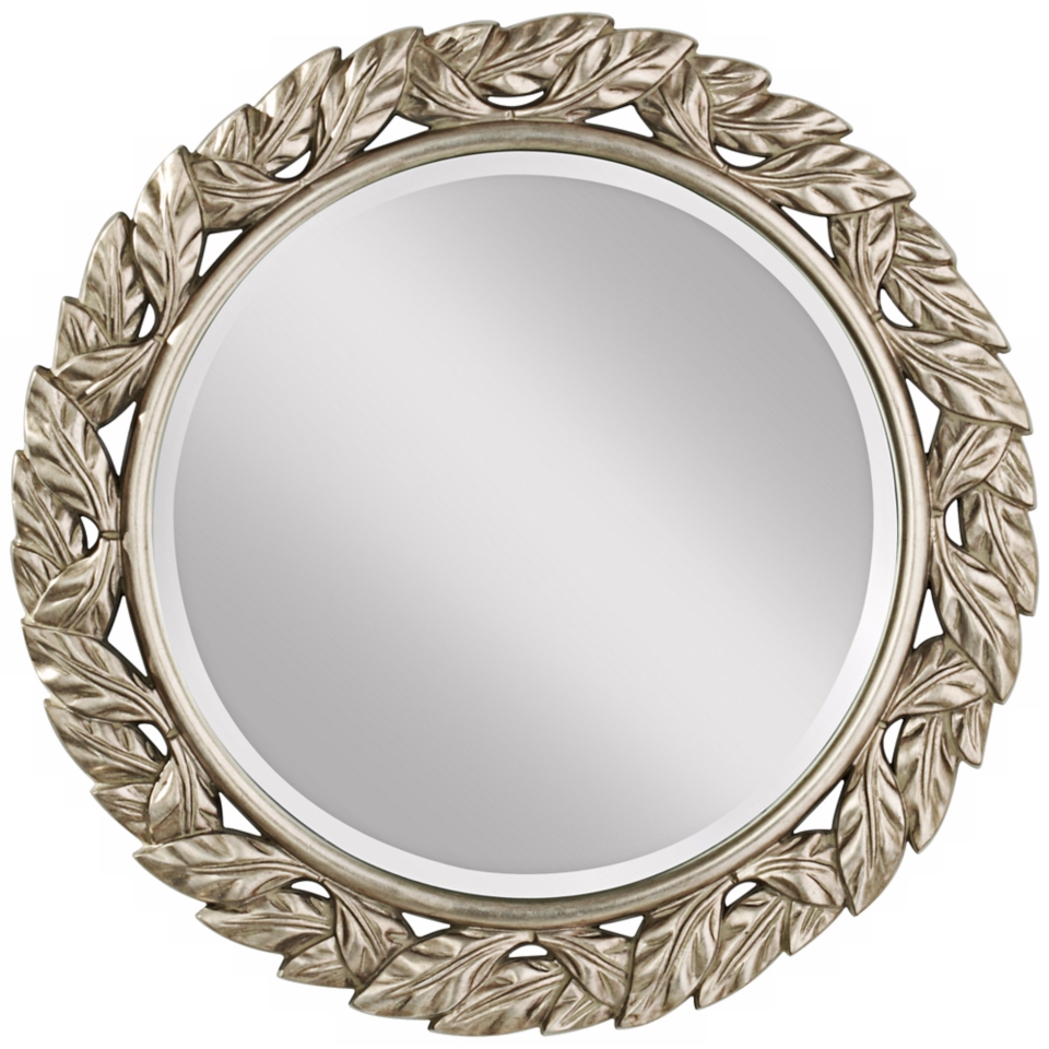 Murray Feiss Leaves Round 30" High Framed Wall Mirror   #W5531