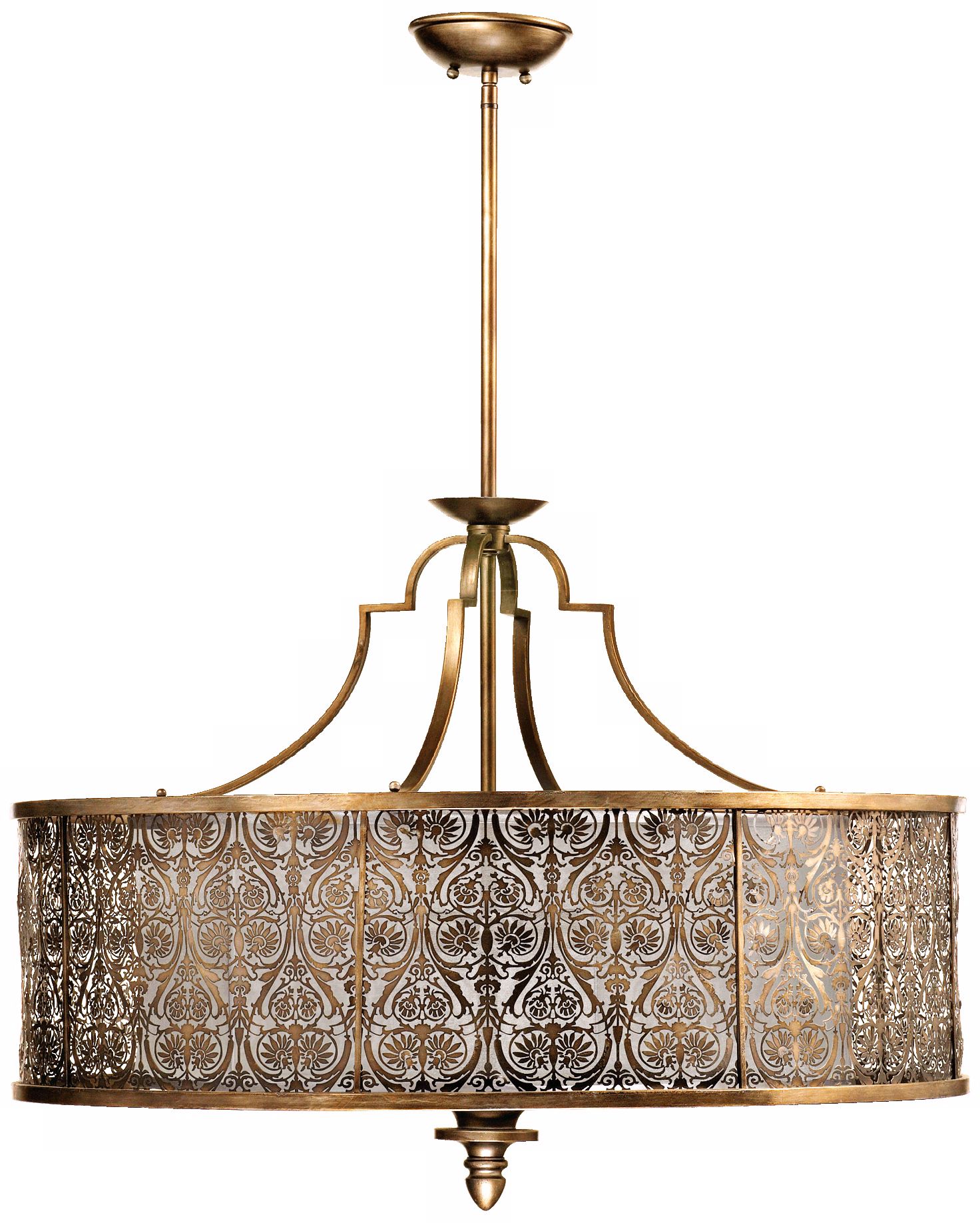 Quorum French Damask 36" Wide Vintage Pewter Pendant Light