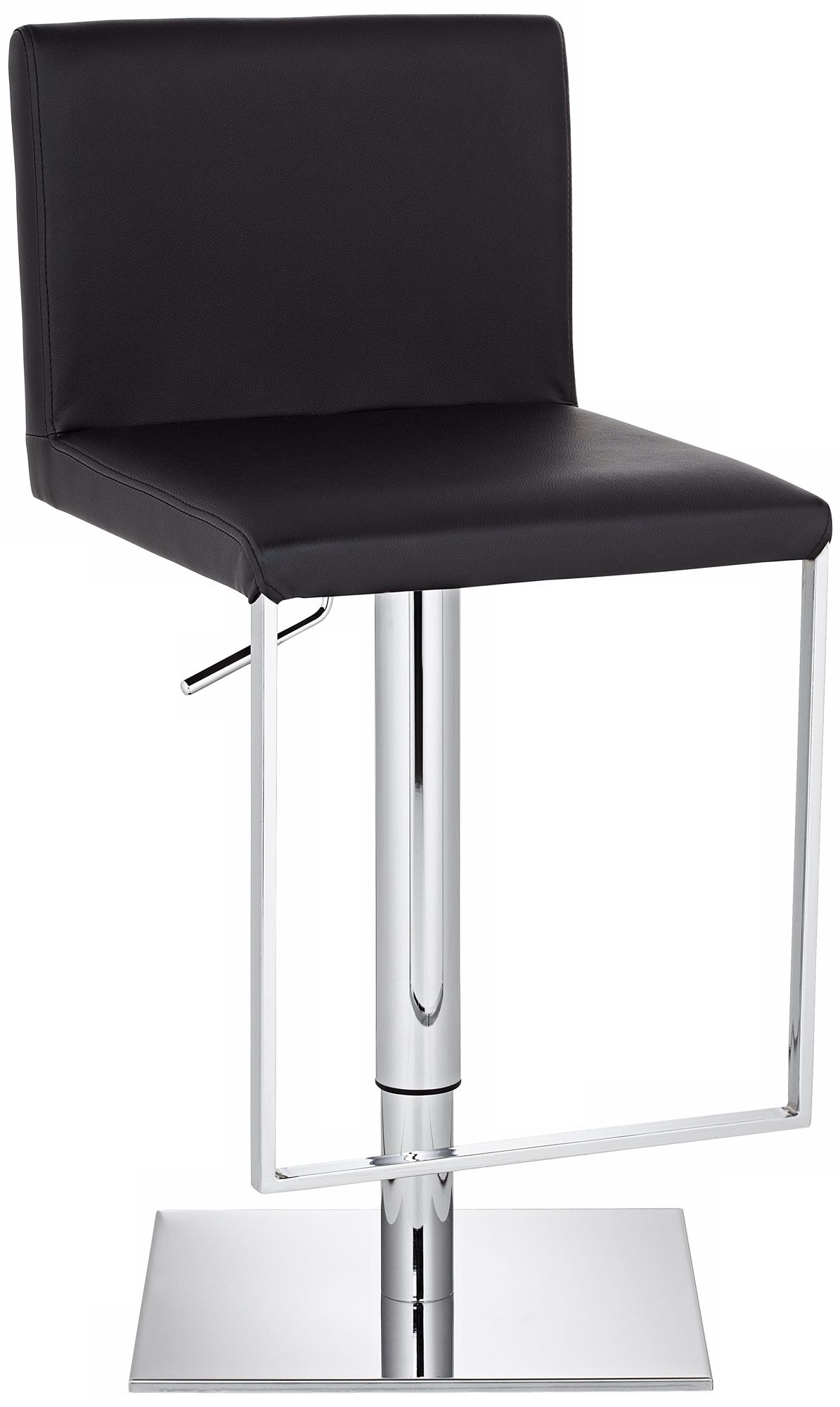 Jonson Chrome and Black Adjustable Bar Stool