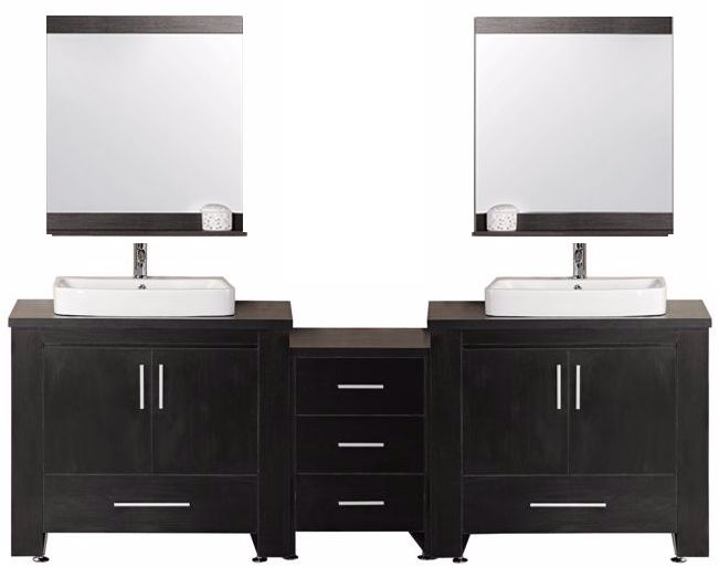Washington Espresso 96" Double Sink Vanity Set