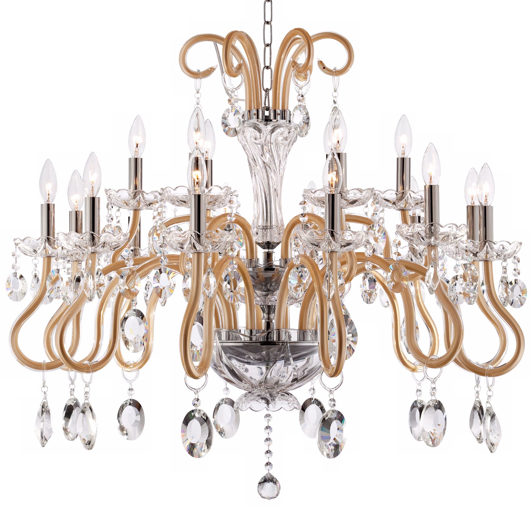Geneva 18-Light 35.5" Wide Chrome Crystal Chandelier