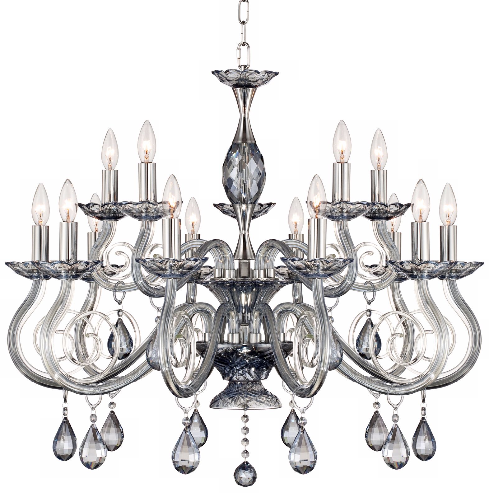 Valenti 15-Light 31 1/2" Wide Chrome Crystal Chandelier