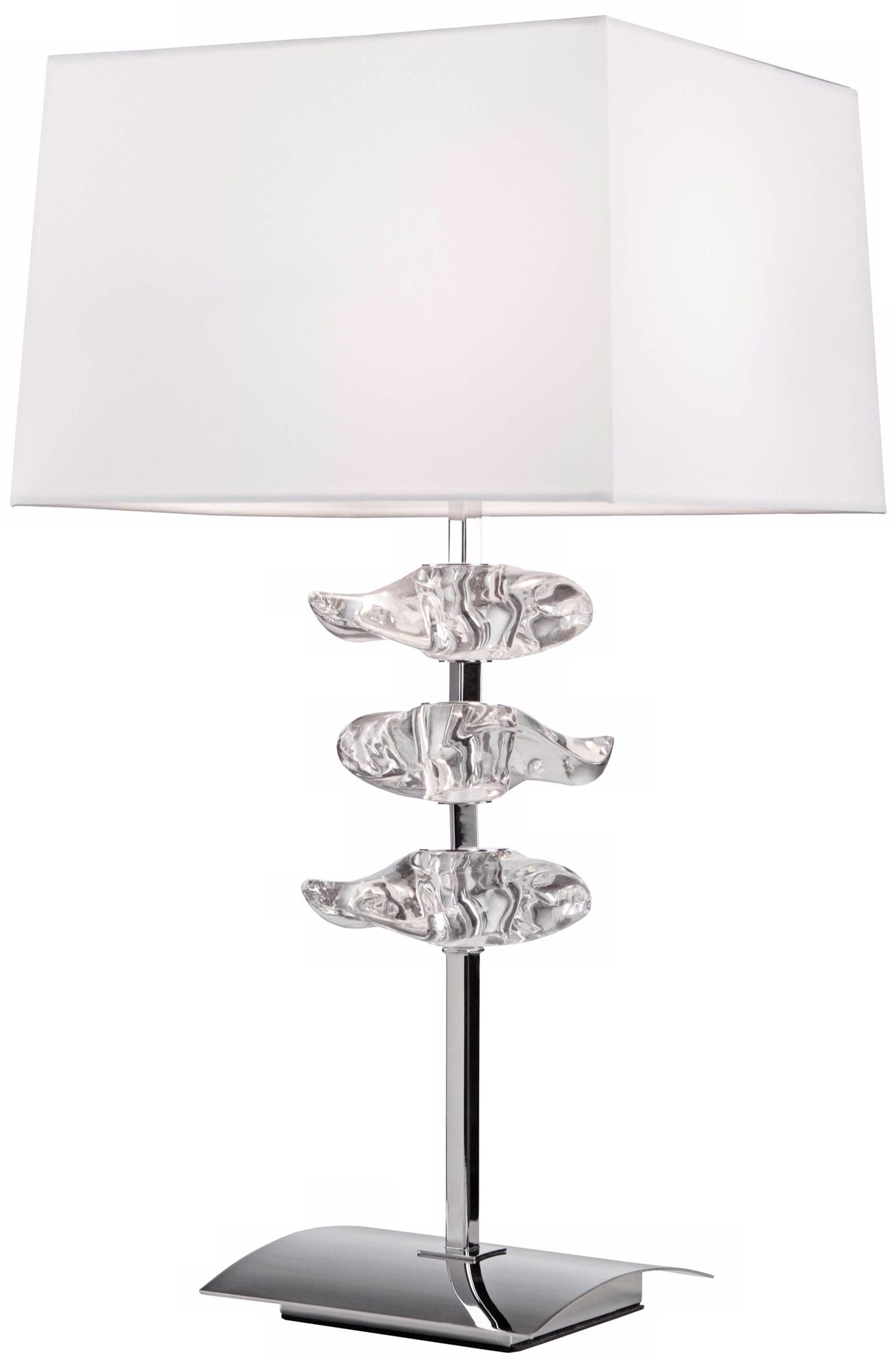 Artcraft Savoy White Chrome Table Lamp