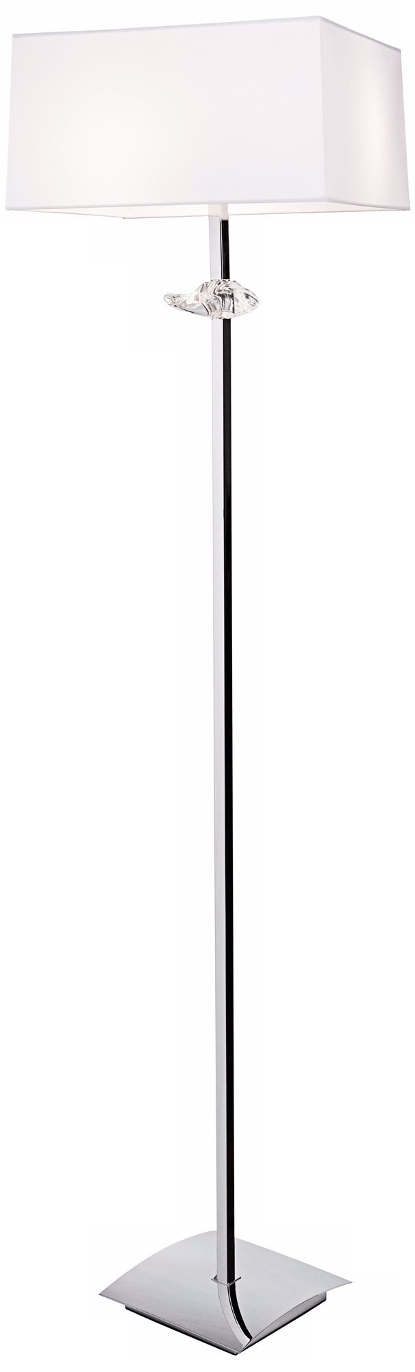 Artcraft Savoy White Chrome Floor Lamp