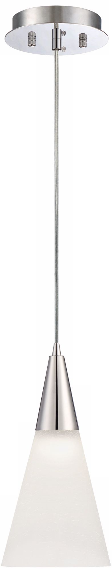 Chrome with White Glass LED Mini Pendant Light