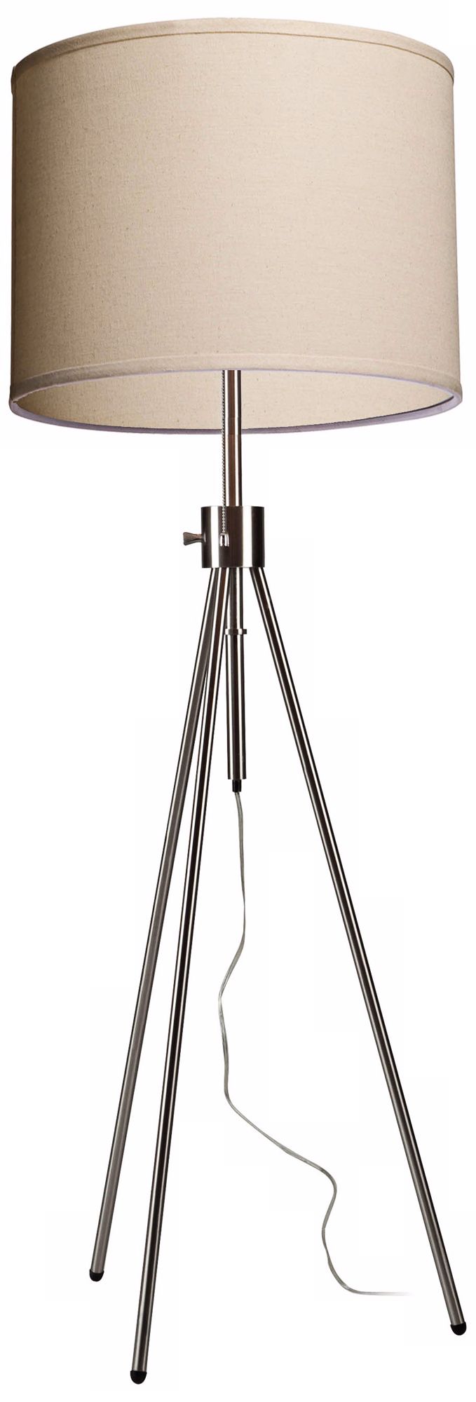 Artcraft Mercer Street Oatmeal and Chrome Floor Lamp