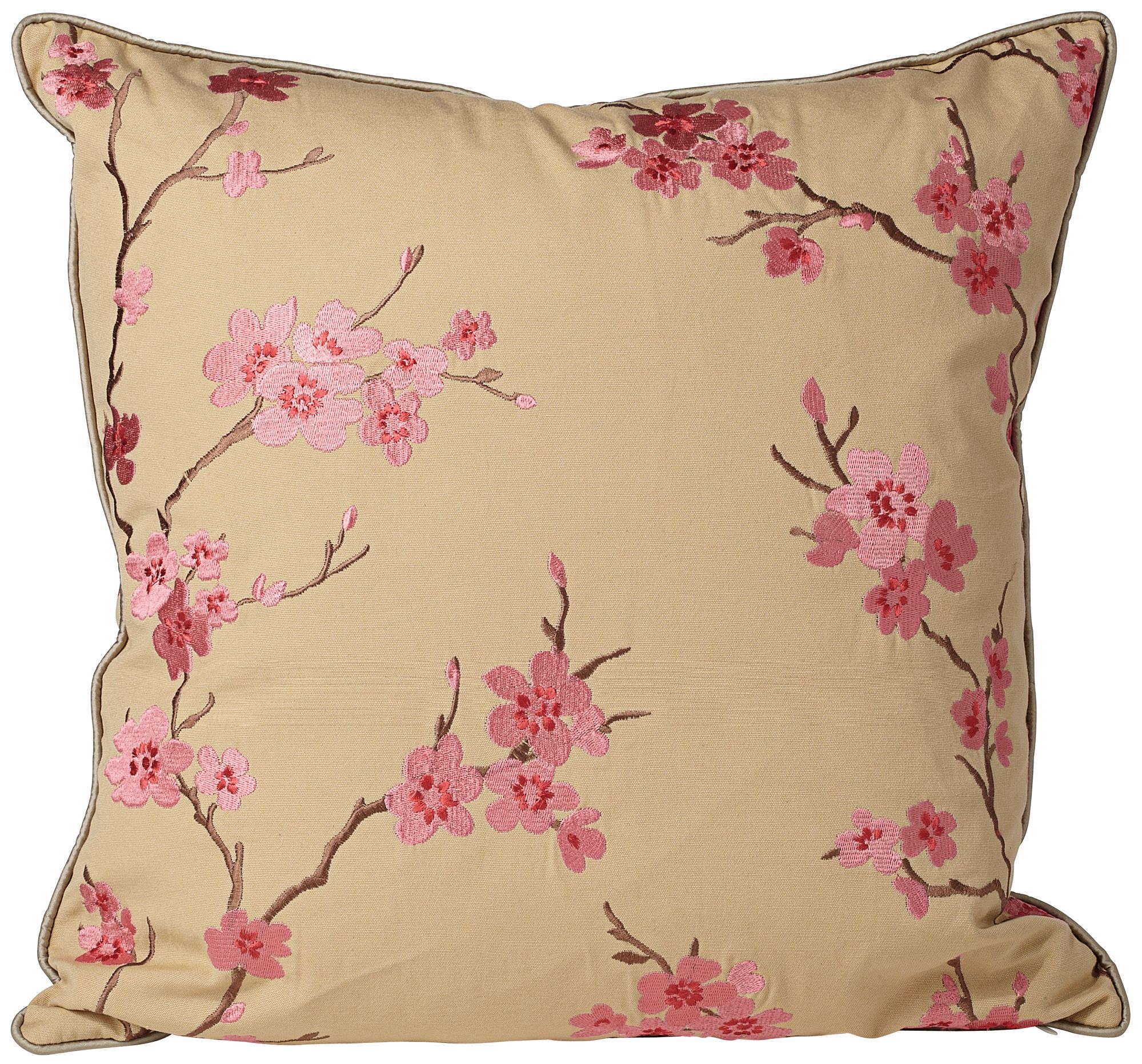 Cherry Blossoms 20" Square Pink Throw Pillow