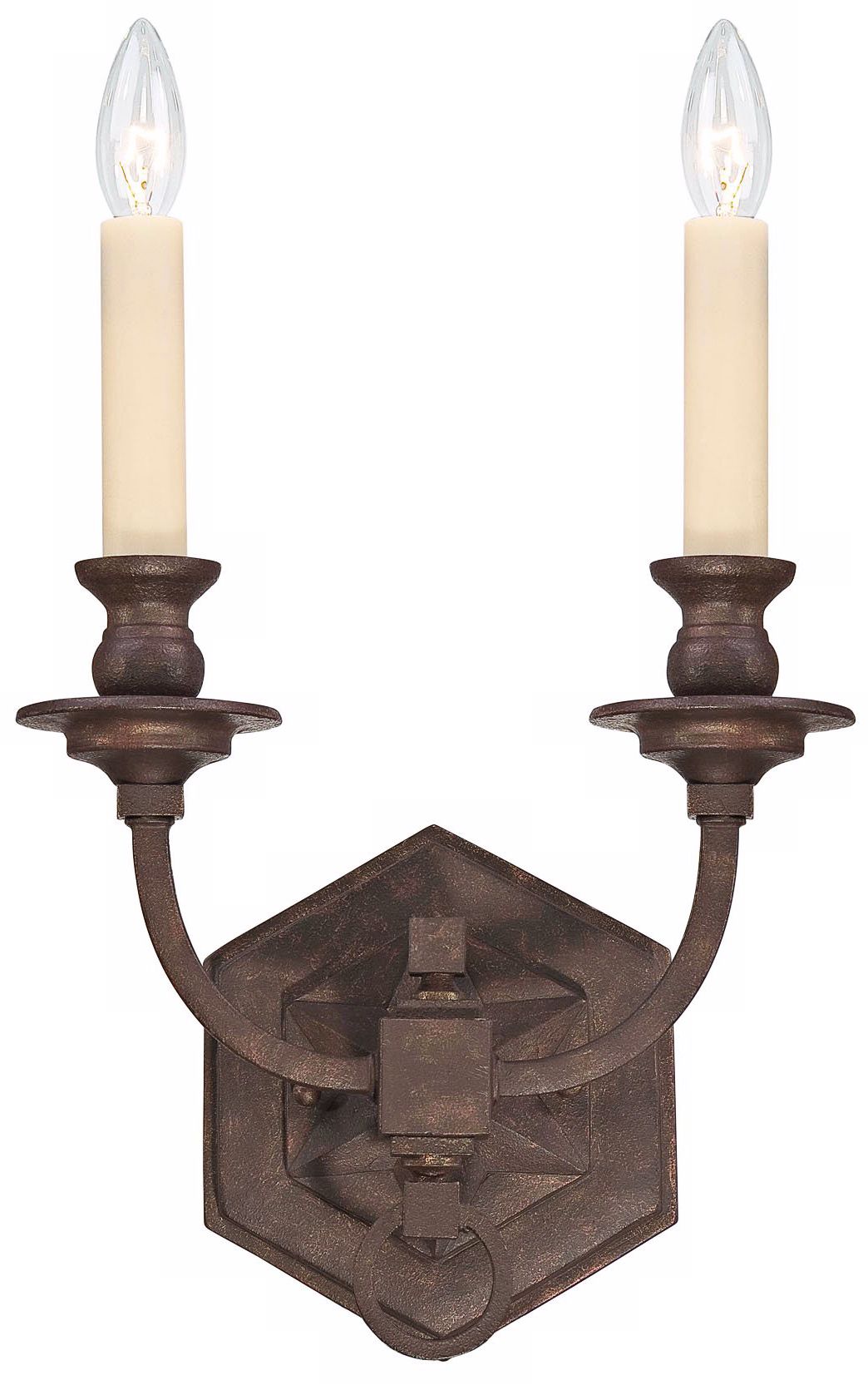Bastille Bronze 2-Light 16" High Sconce