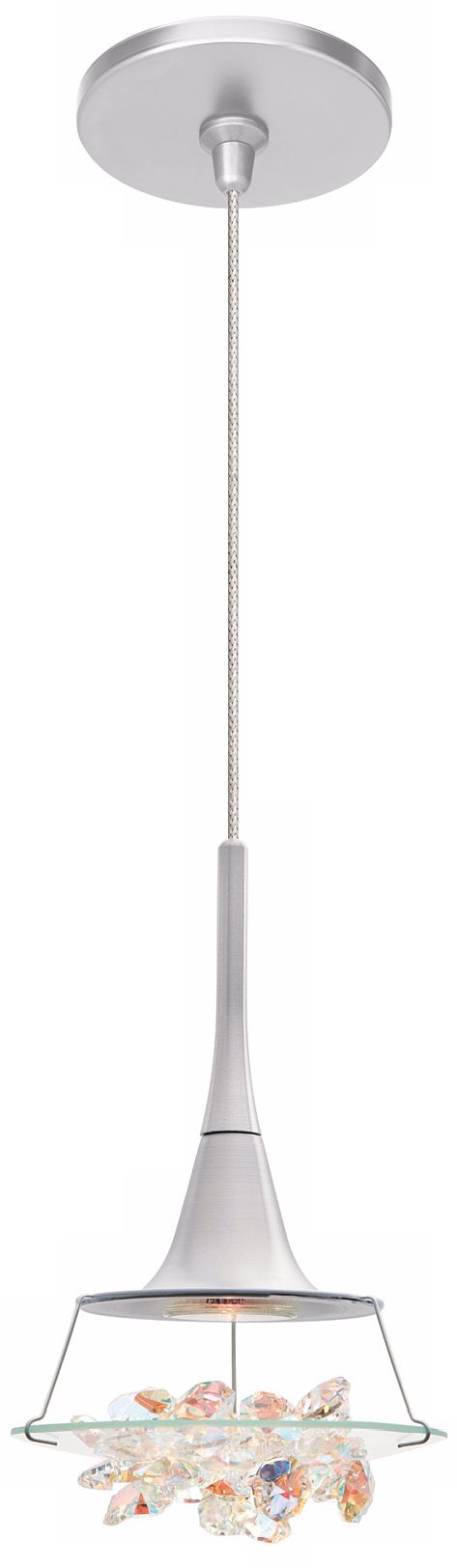 LBL Vision Prismatic Crystal Nickel Pendant Light
