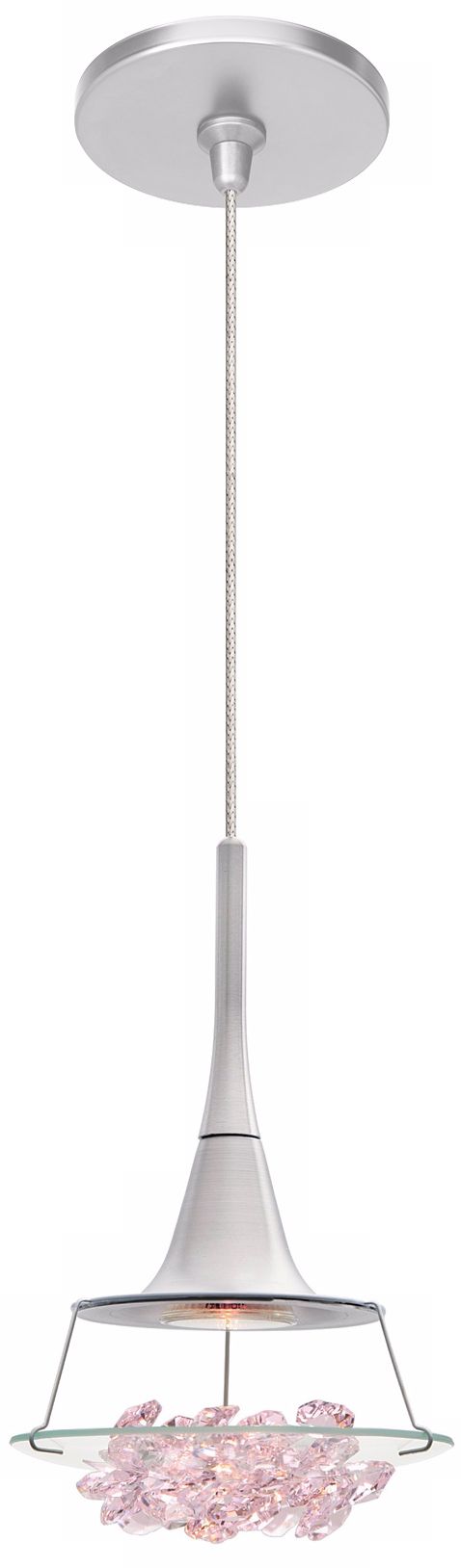 LBL Vision Purple Crystal Nickel Pendant Light