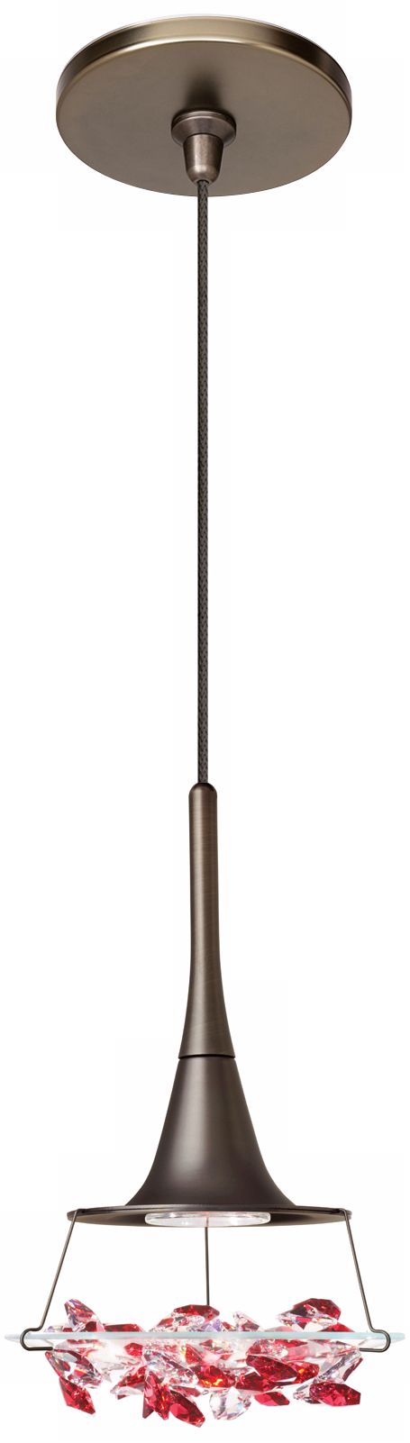 LBL Vision Red Crystal Bronze Pendant Light