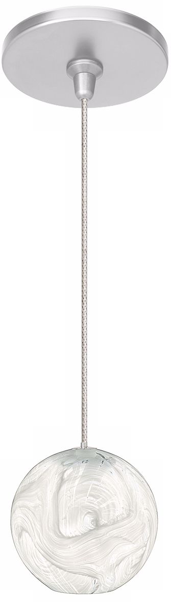 LBL Paperweight Clear Sphere Nickel Pendant Light