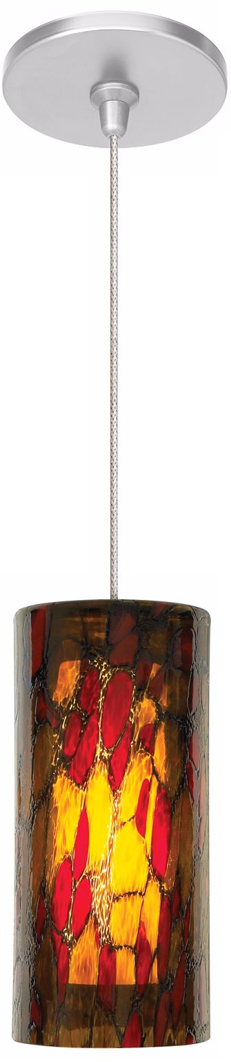 LBL Abbey Amber Red Nickel Pendant Light