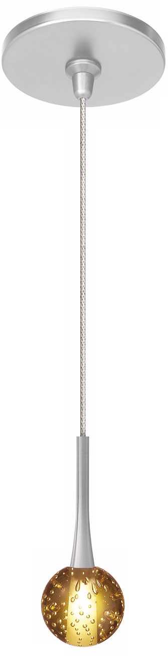 LBL Crystal Ball Amber Nickel Pendant Light