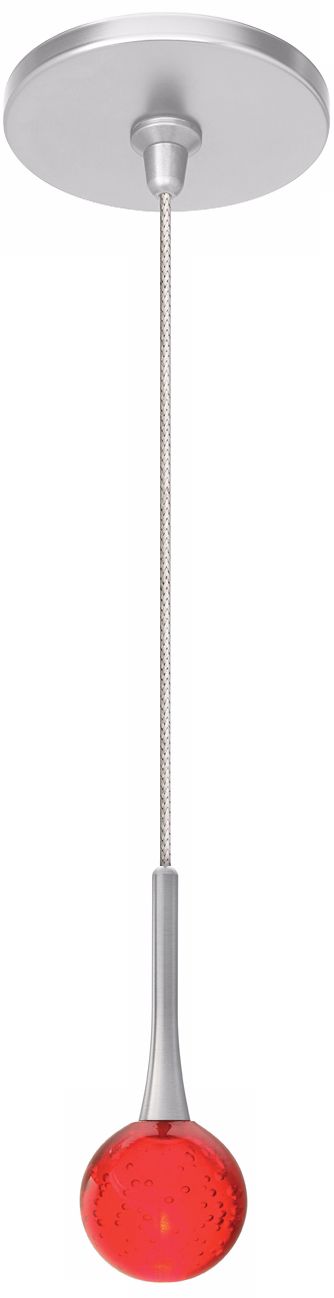 LBL Crystal Ball Red Nickel Pendant Light