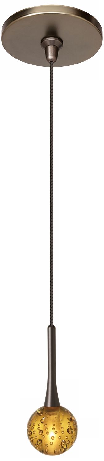 LBL Crystal Ball Amber Bronze Pendant Light