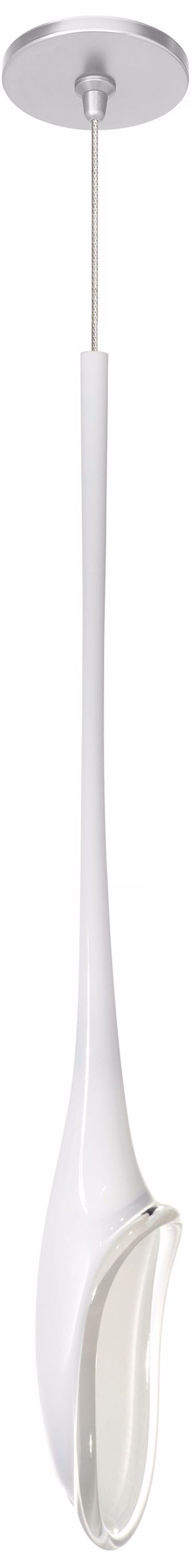 LBL Lily Opal Glass Satin Nickel Pendant Light