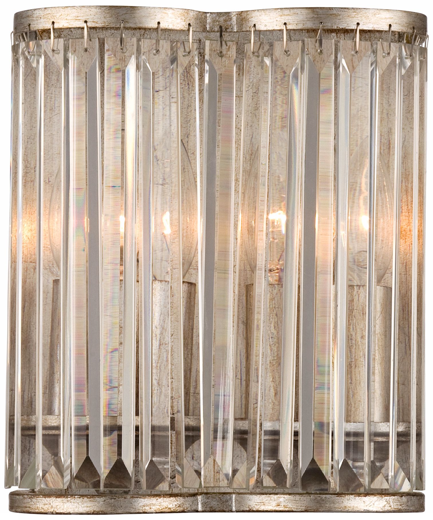 Soft Silver 10" High Crystal Wall Sconce