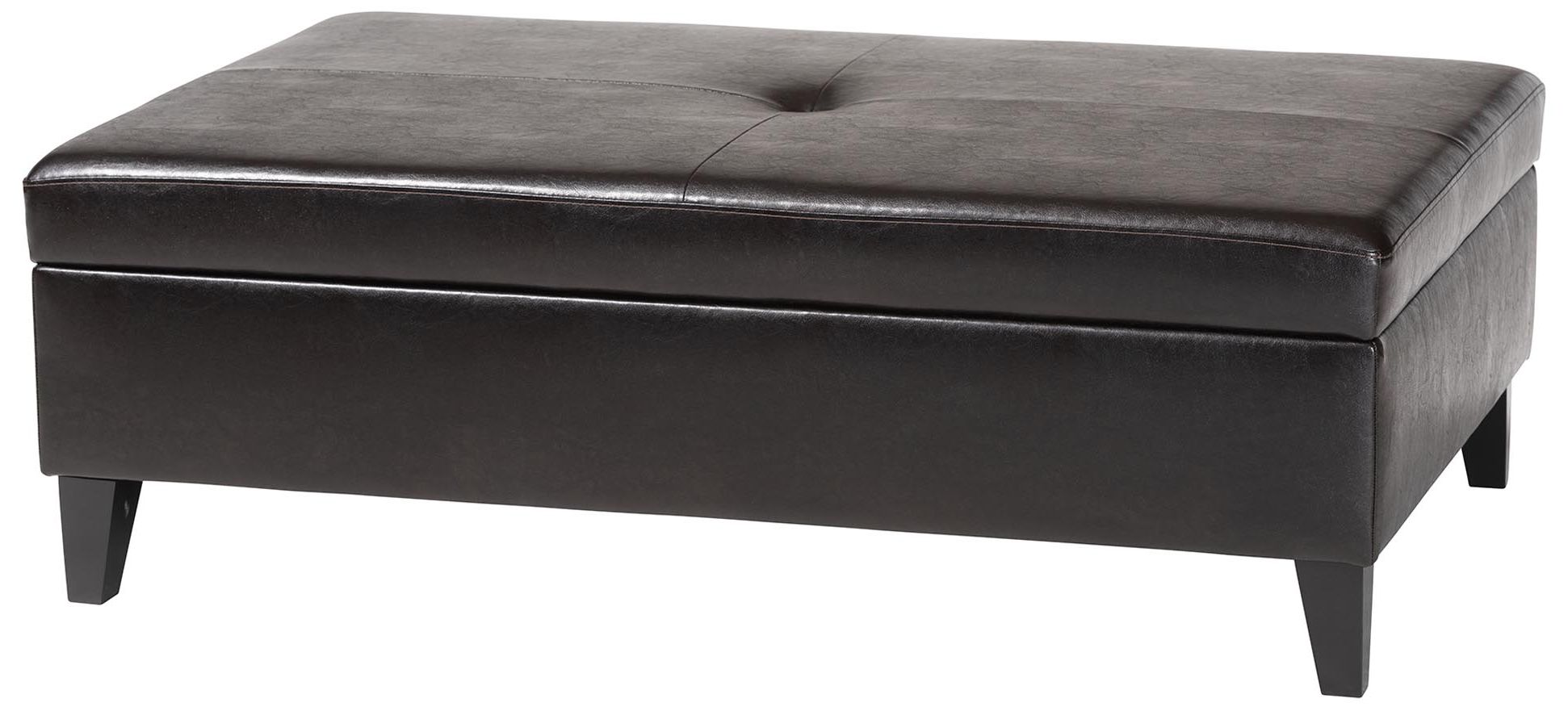 Sandusky Brown Bicast Leather Cocktail Ottoman