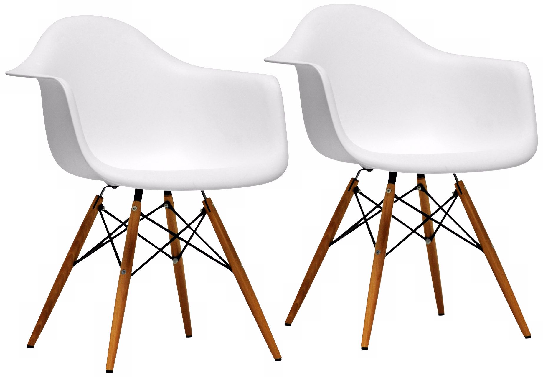 Set of 2 Pascal White Plastic Side Chairs