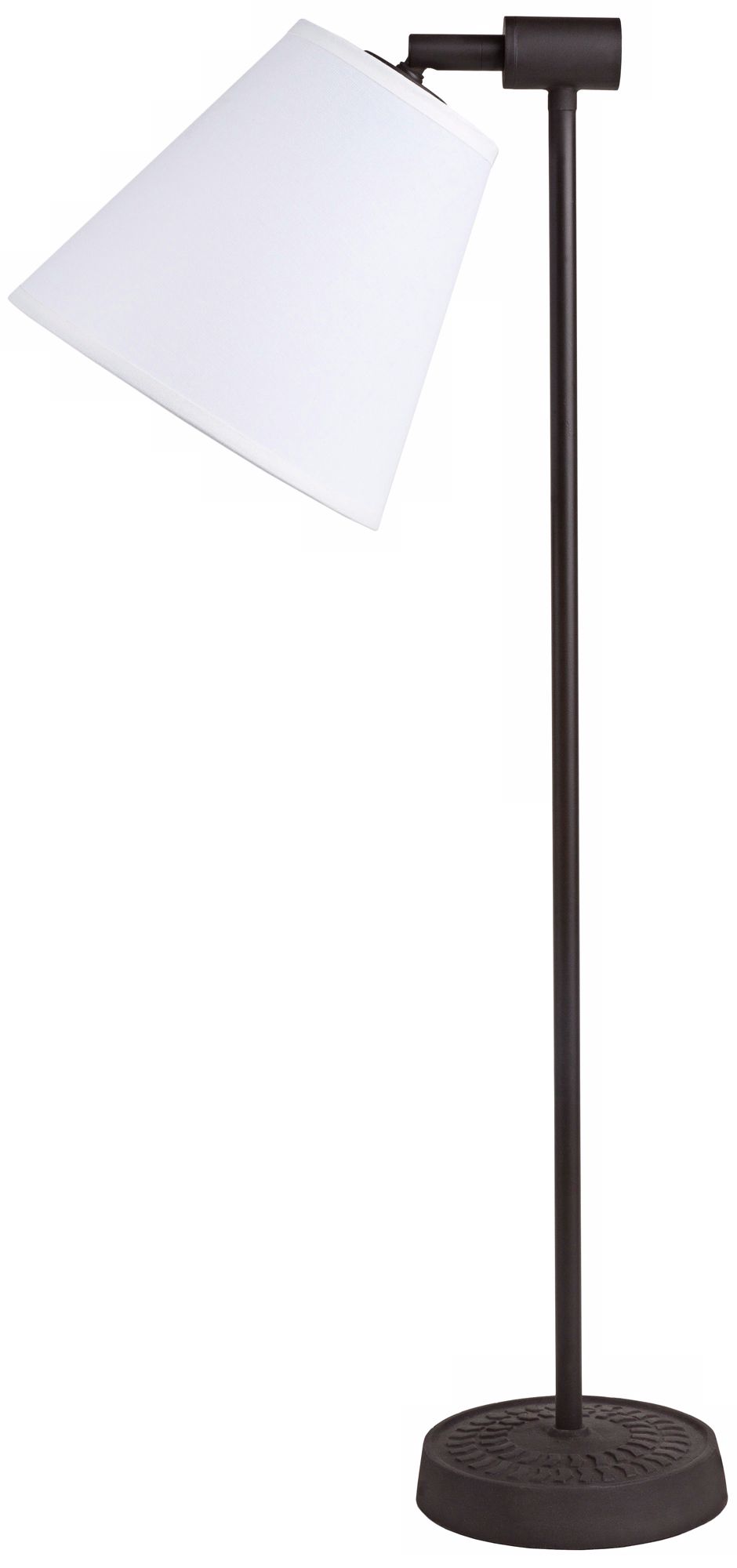 Lights Up! Zoe Light White Linen Antique Iron Desk Lamp