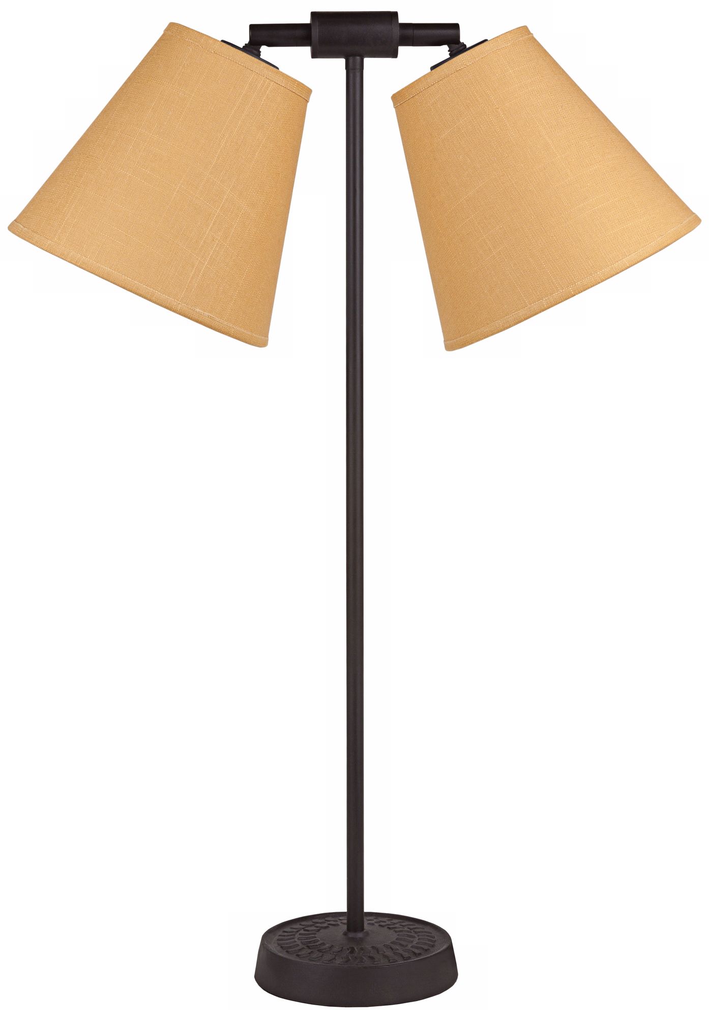 Lights Up! Zoe Twin Light Dijon Tweed Desk Lamp