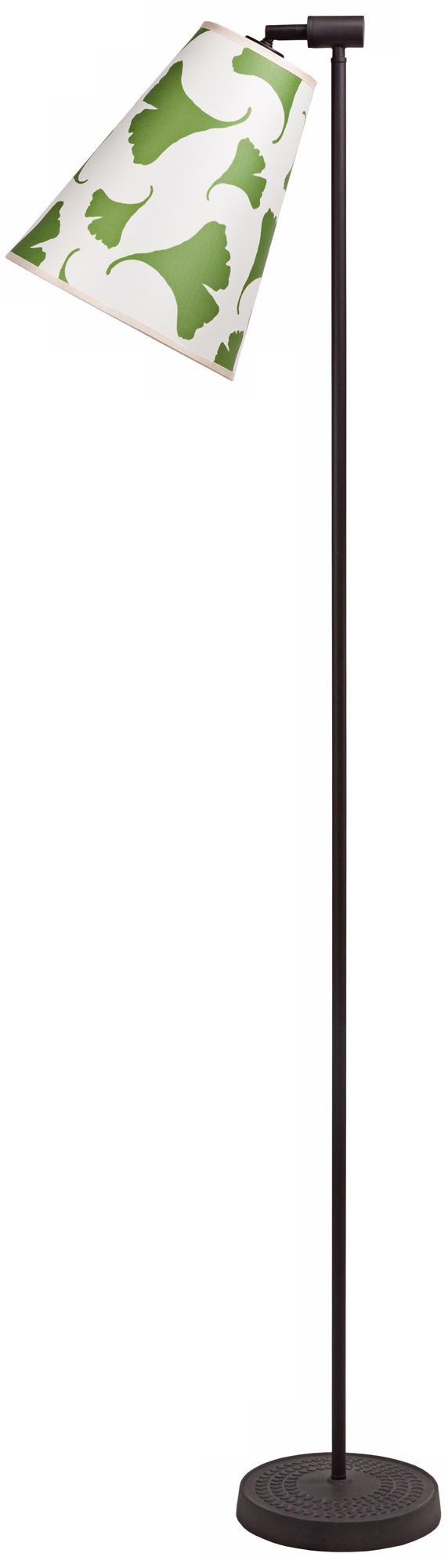 Lights Up! Zoe Green Ginko Leaf Antique Iron Floor Lamp
