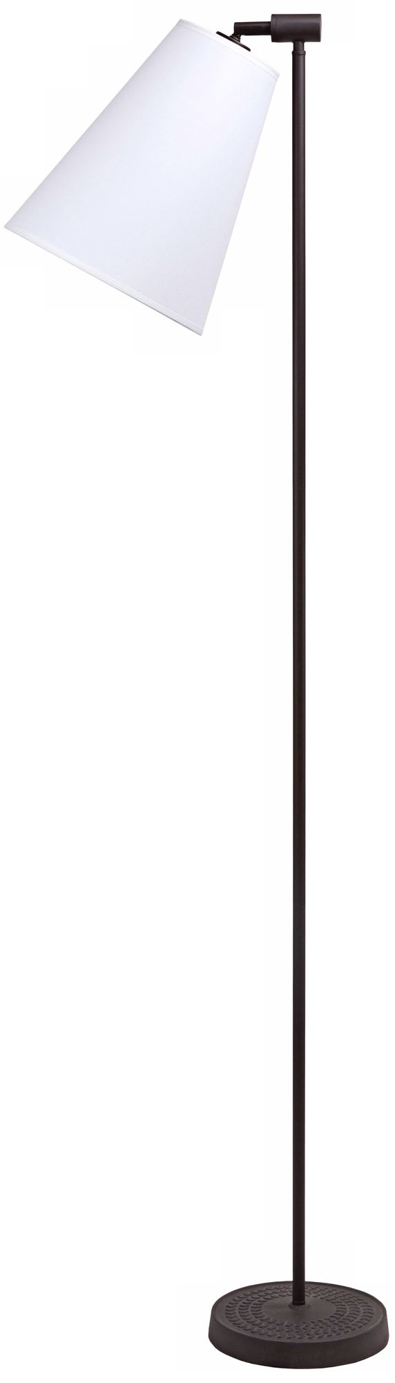 Lights Up! Zoe White Linen Antique Iron Floor Lamp