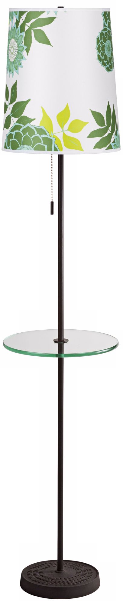 Lights Up! Zoe Anna Green Floor Lamp with Tray