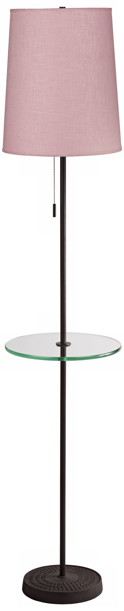 Lights Up! Zoe Rose Tweed Floor Lamp with Tray