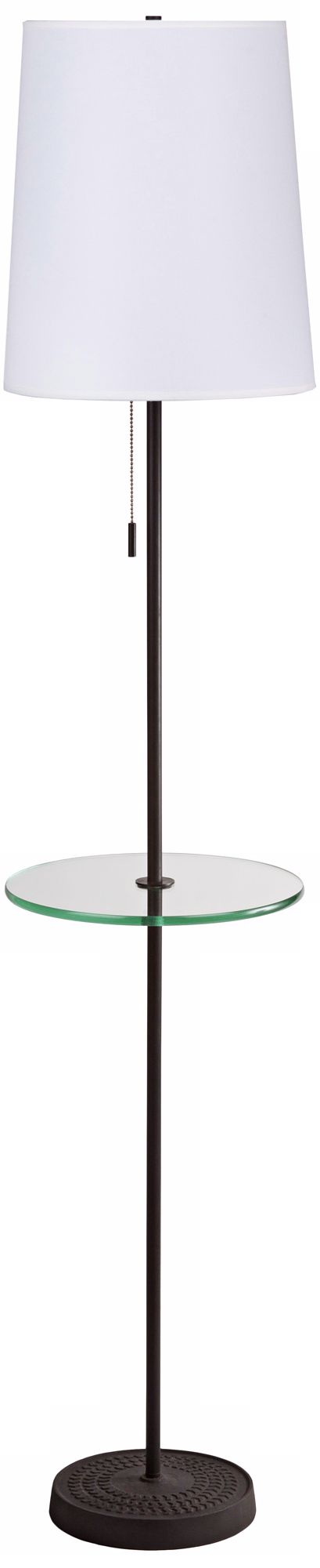 Lights Up! Zoe White Linen Floor Lamp with Tray