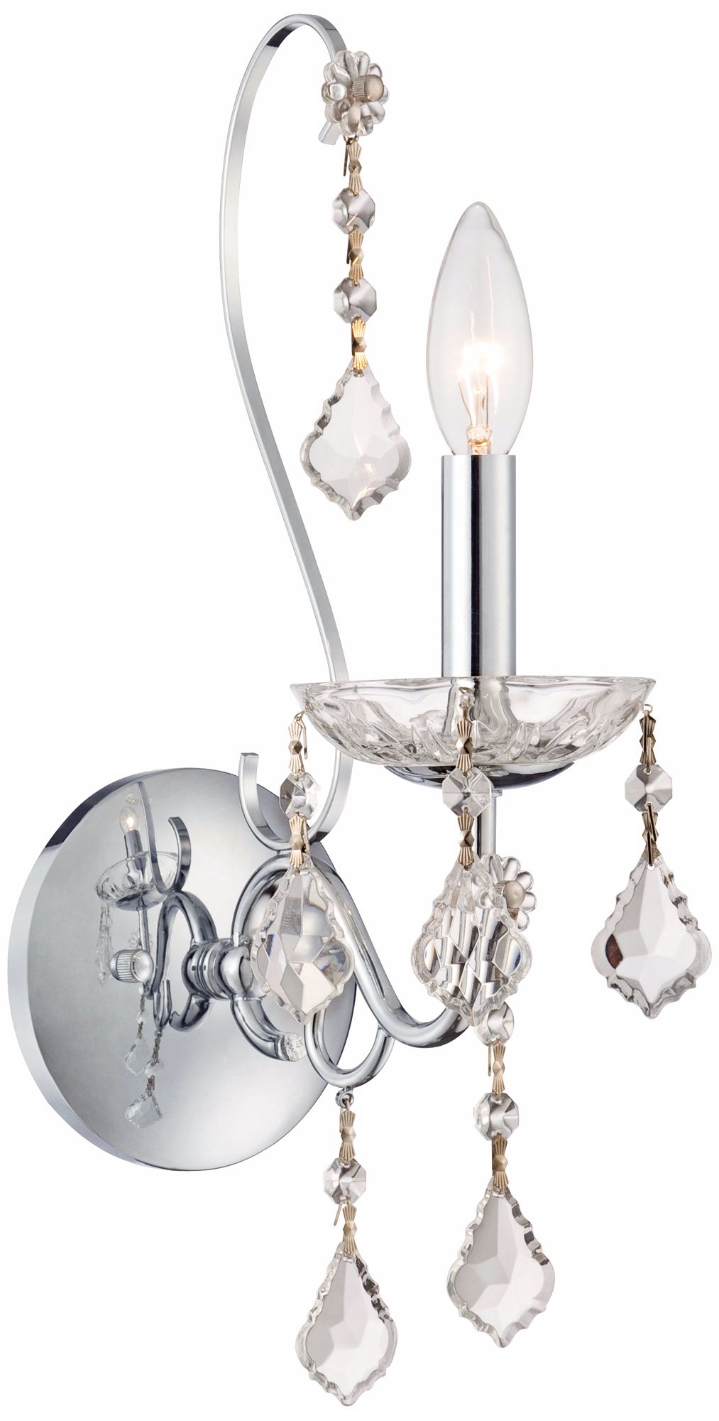 Vienna Full Spectrum 5" Wide Chrome and Crystal Sconce