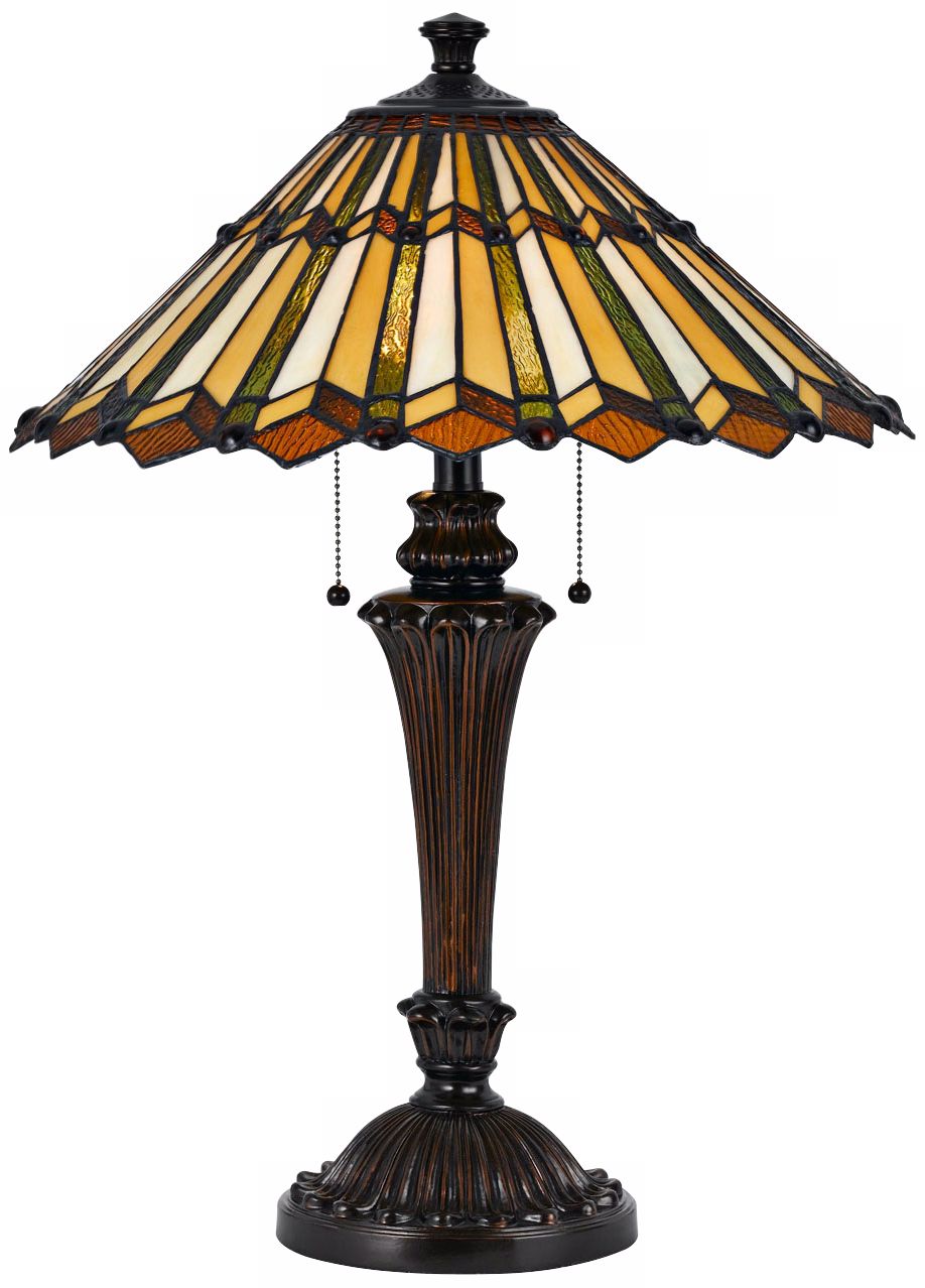 Accordion Shade 2-Light Tiffany Style Table Lamp