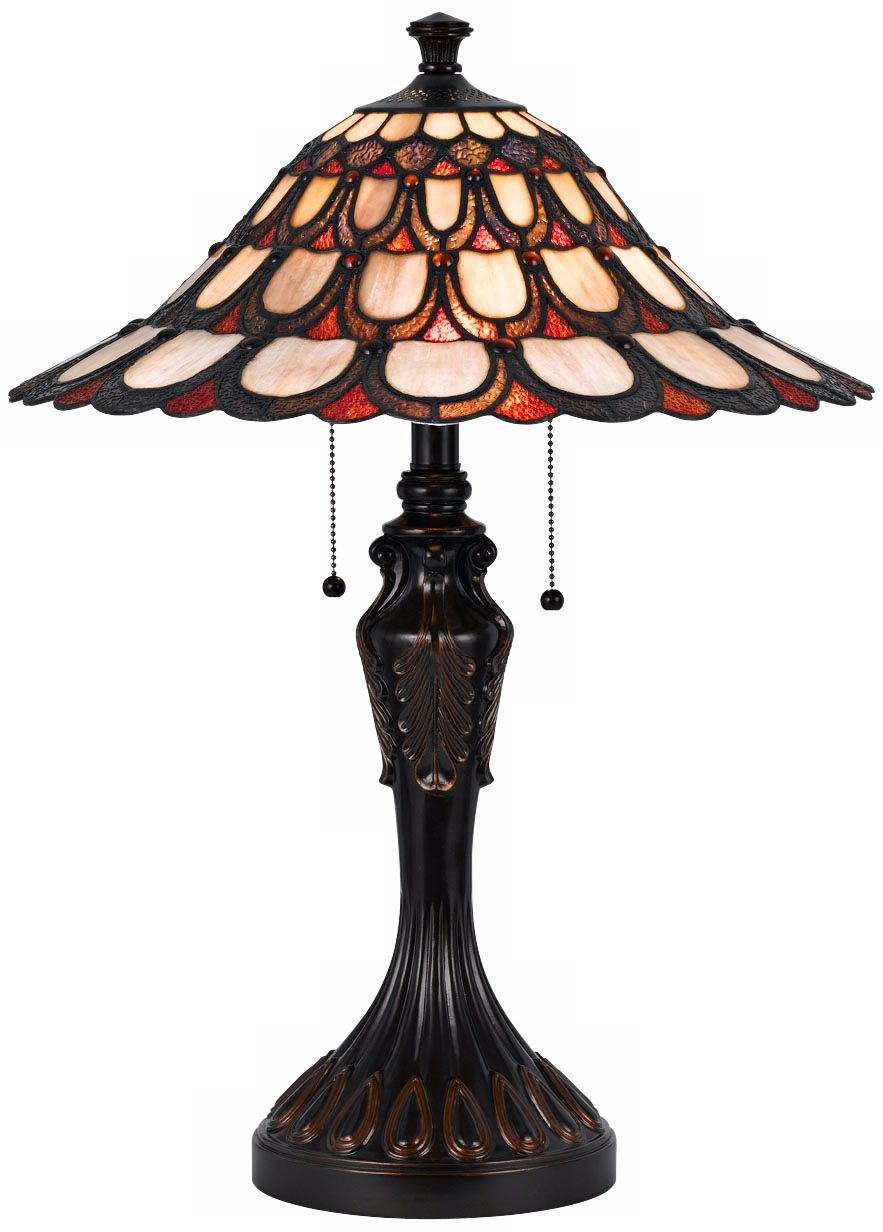 Mission Tiffany Style Bronze Table Lamp
