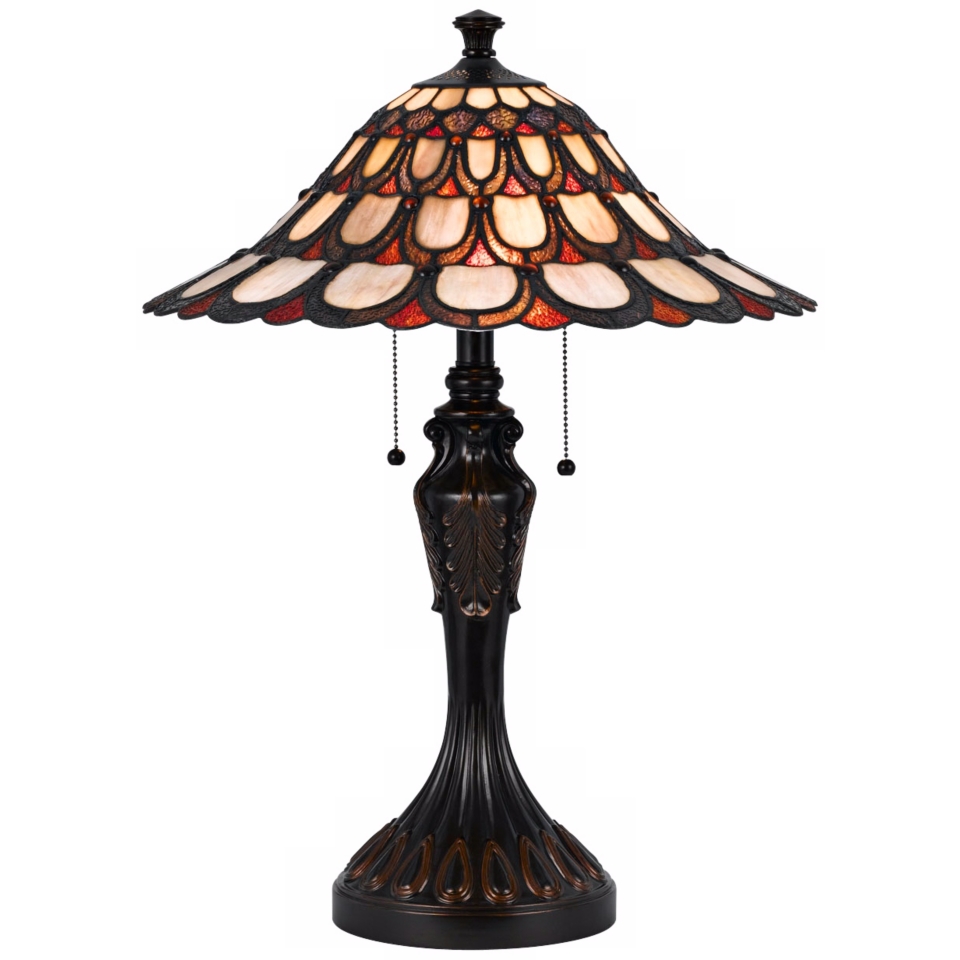 Mission Tiffany Style Bronze Table Lamp   #W5994